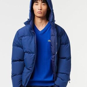 Lacoste blue V-neck sweater